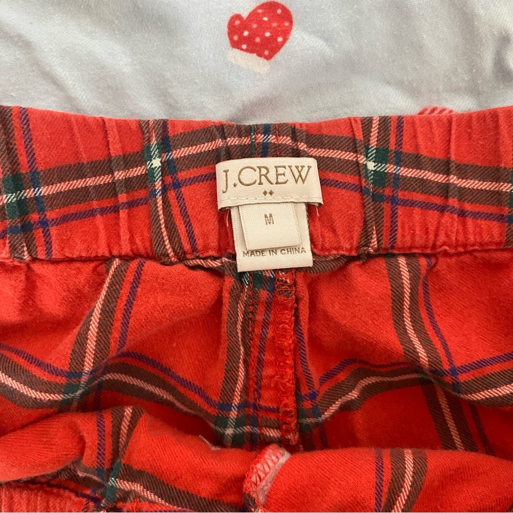 J Crew Women Pajama Shorts Lot Sz Medium Flannel 100% Cotton Loungewear - Picture 3 of 5